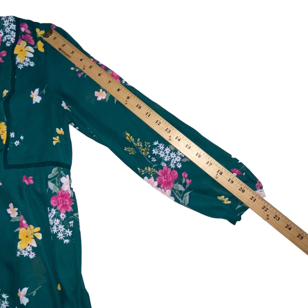 Old Navy Boho Women’s XS Green Floral Lightweight Peasant Dress - Picture 8 of 12